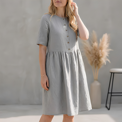 Damen Sommerkleid Edel Seide Blumenmuster