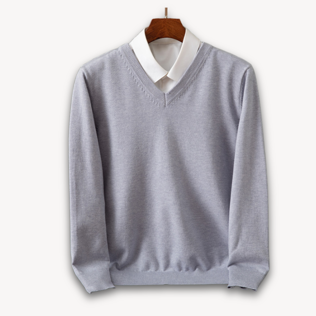 Herren Kaschmirpullover V-Ausschnitt Weich Elegant