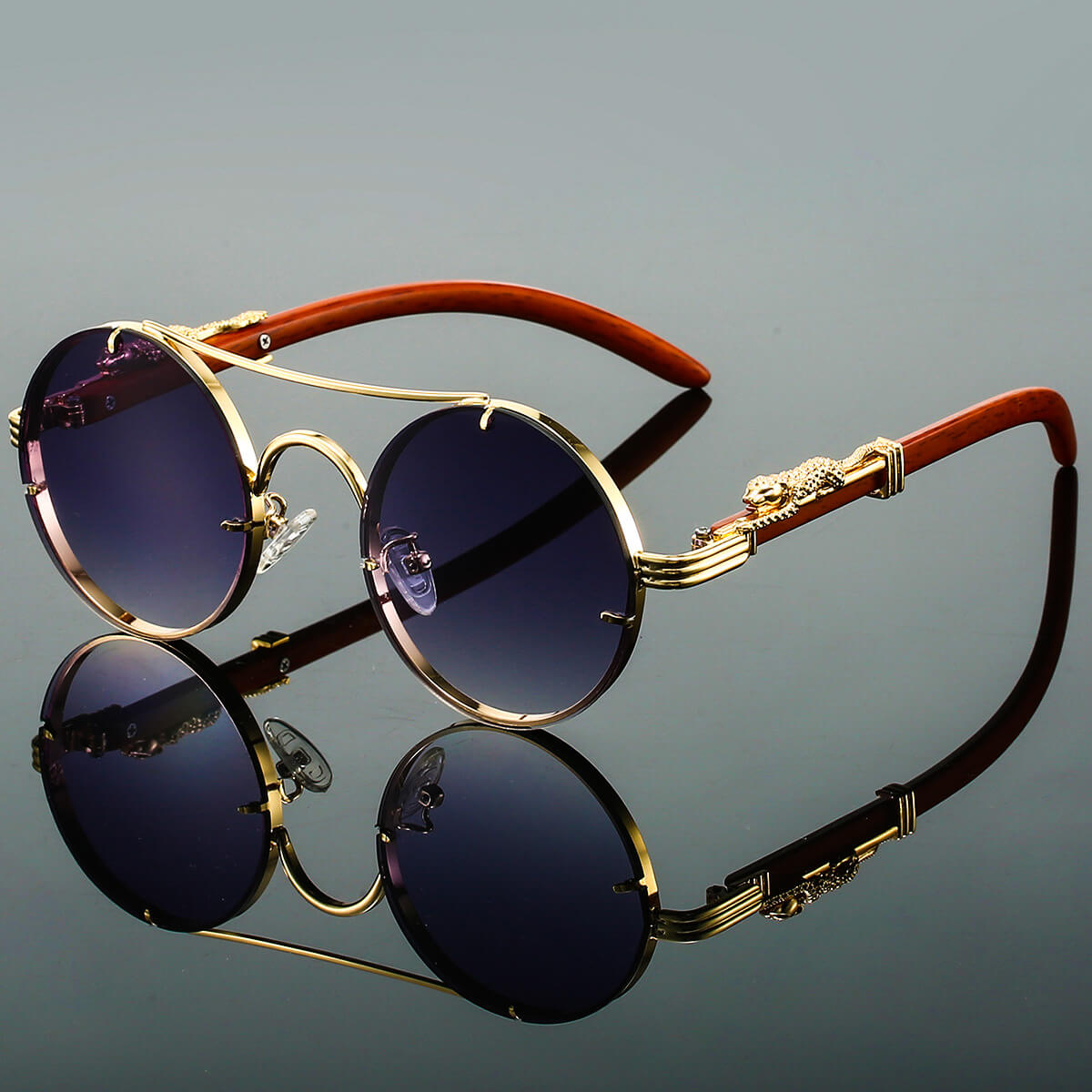 Herren Retro Runde Sonnenbrille Sommer