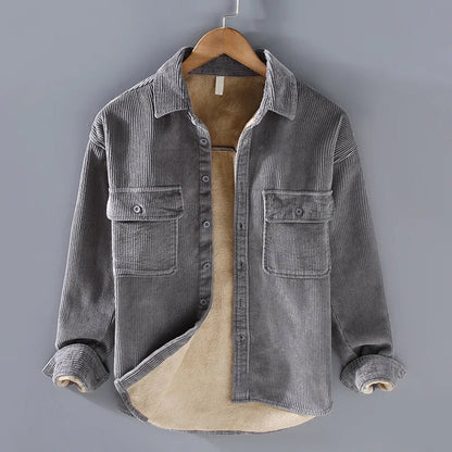 Herren Cordjacke Warm Knopfleiste