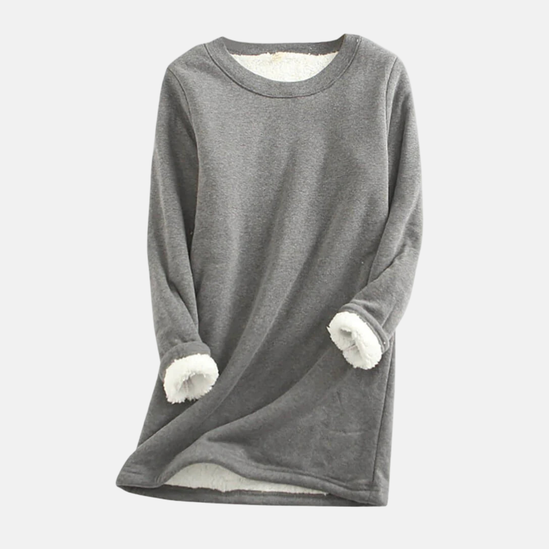 Damen Sweatshirt Strick Lockere Passform Rundhalsausschnitt