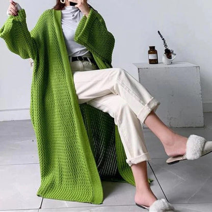 Damen Cardigan Grobgestrickt Weit Offen