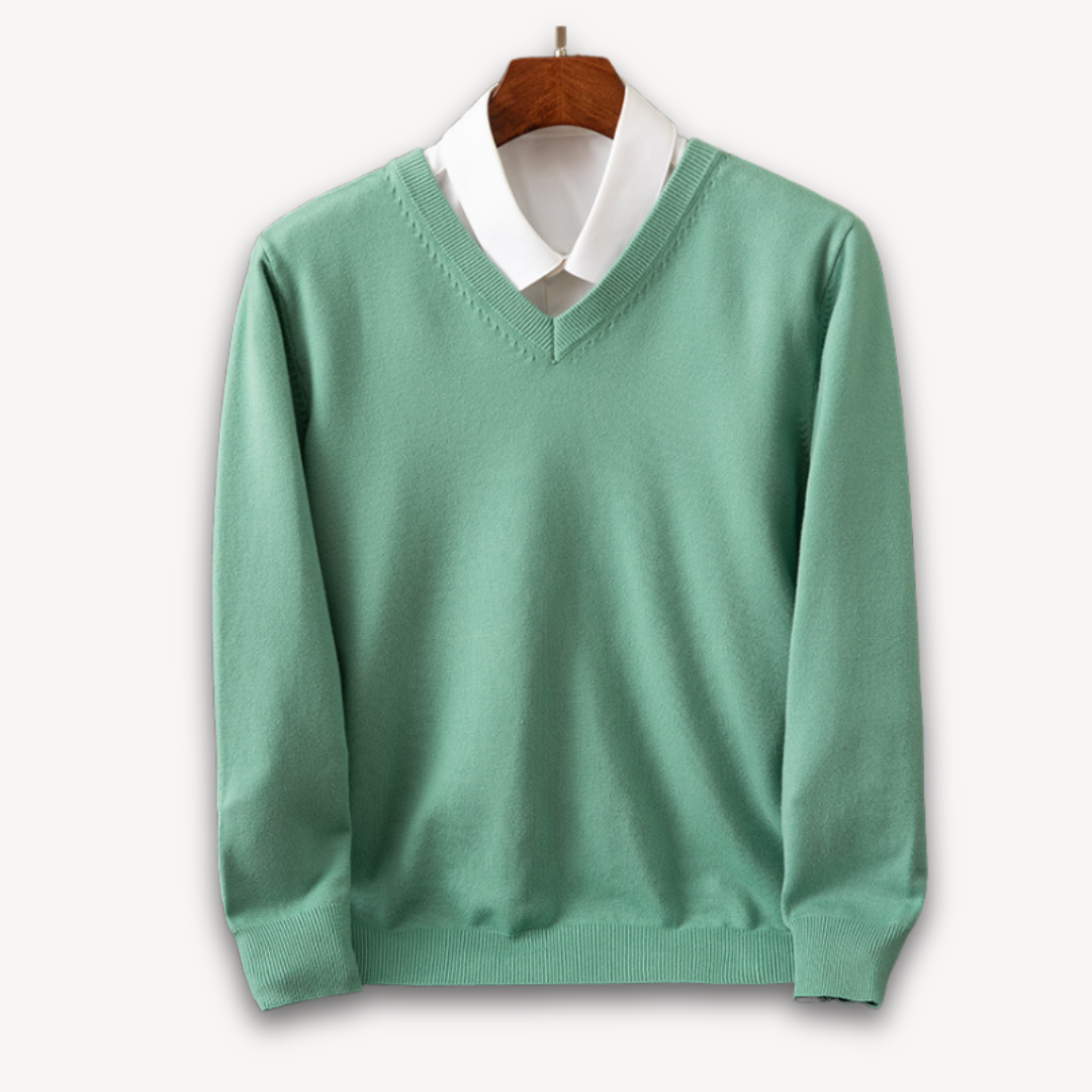 Herren Kaschmirpullover V-Ausschnitt Weich Elegant