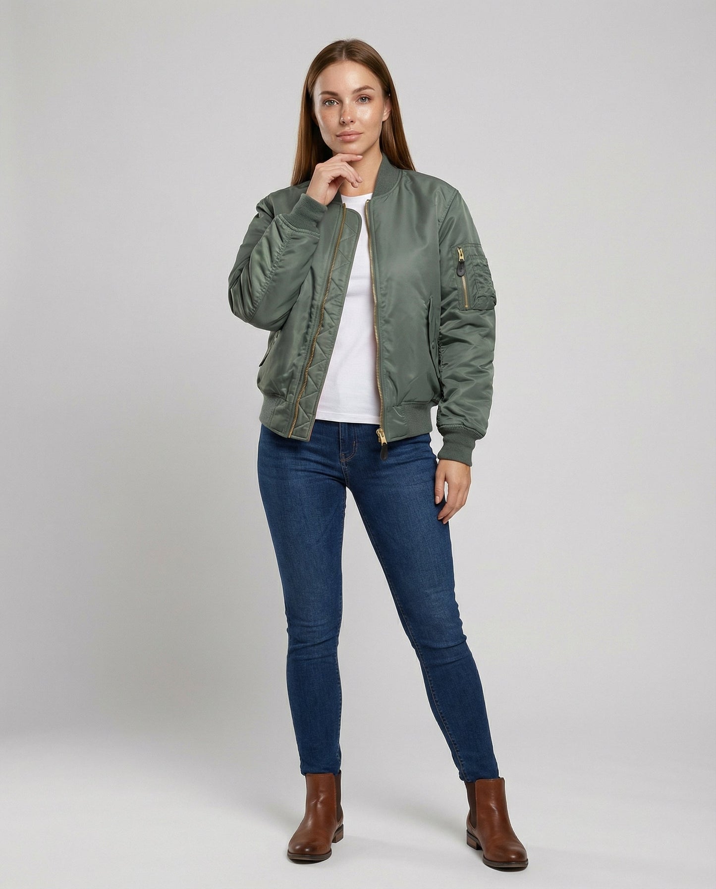 Damen Klassische Bomberjacke