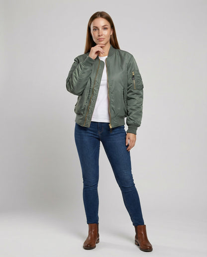Damen Klassische Bomberjacke