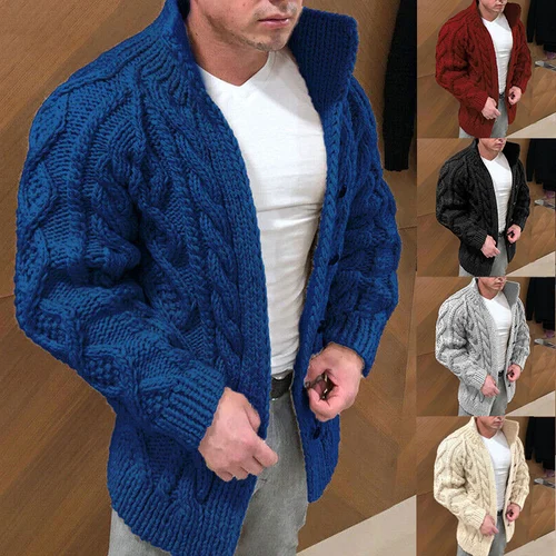 Herren Strickjacke Zopfmuster Warm - Norvielle