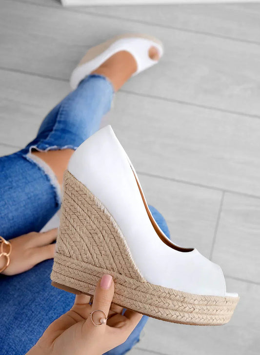 Norvielle Damen Rutschfeste Keilabsatzschuhe Wildleder Schwarz - Norvielle