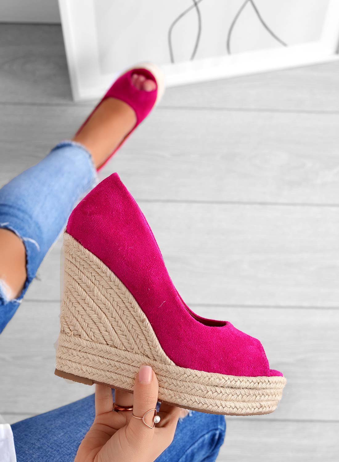 Norvielle Damen Rutschfeste Keilabsatzschuhe Wildleder