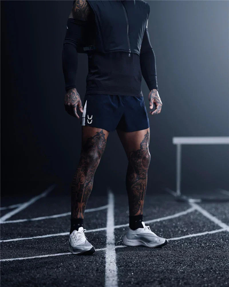 Gym Shorts | Drawstring | 2-in-1 | Sport Shorts | Herren Laufshorts-Chaps Herrenmode