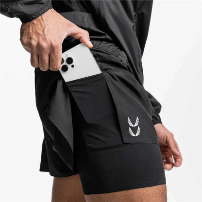 Herren Laufshorts 2-in-1 mit Drawstring - Norvielle