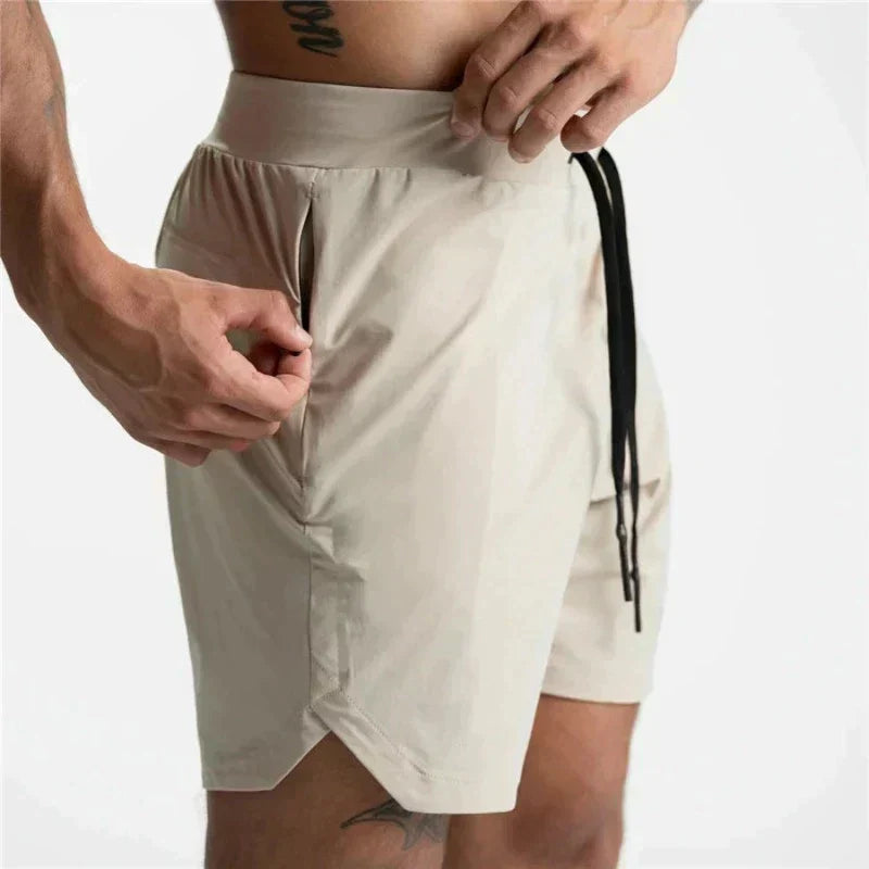 Herren Leichtgewicht Trainingsshorts Kordelzug Schwarz - Norvielle