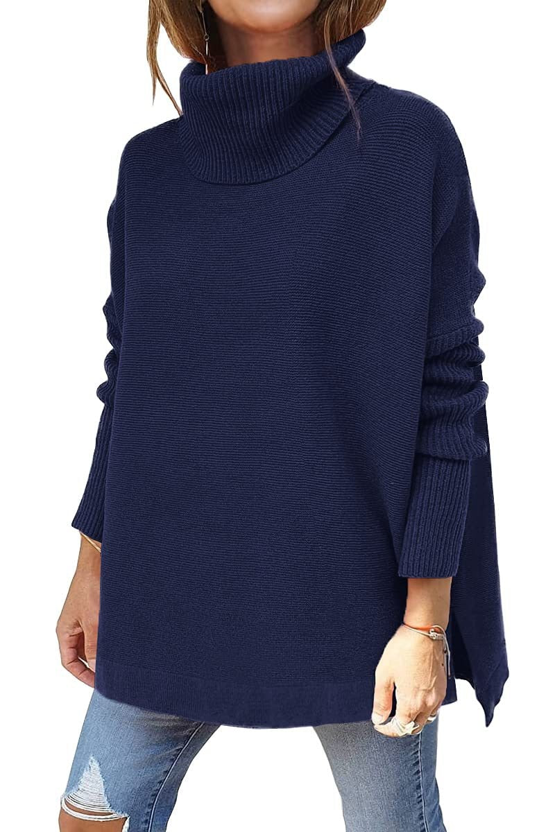 Norvielle Damen Rollkragenpullover Lockeres Design