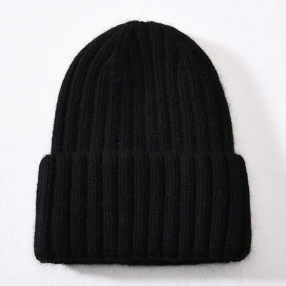 Unisex Strickmütze Gerippt Warm Beige