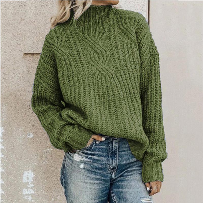Damen Zopf-Pullover Lockere Passform