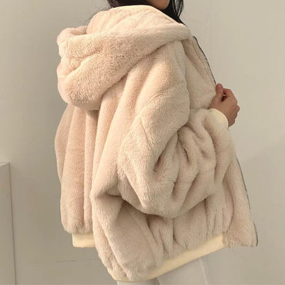 Damen Oversize Winterjacke Fleece-Innenfutter Kuschelig