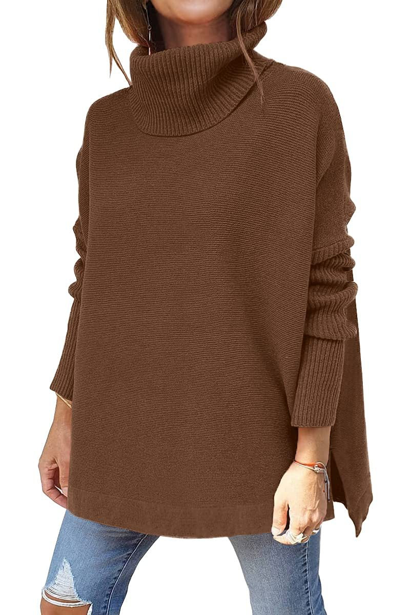 Norvielle Damen Rollkragenpullover Lockeres Design