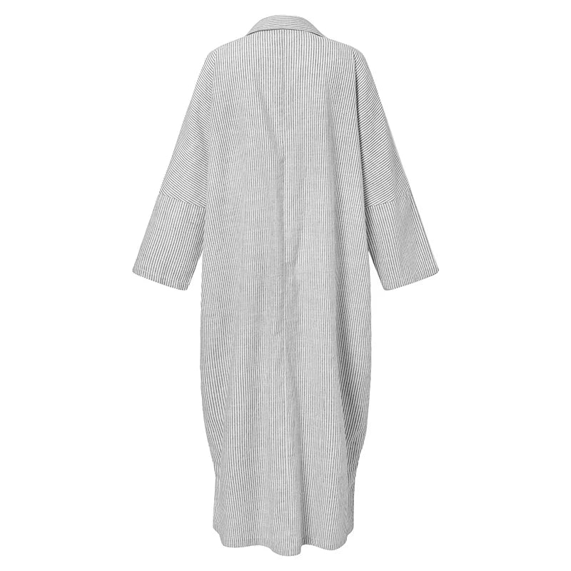 Norvielle Damen Oversized Hemdkleid Streifen