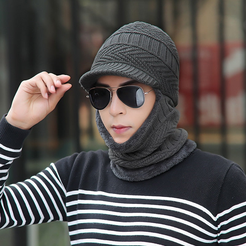 Unisex Wärme Mütze Thermo Strick Schutz