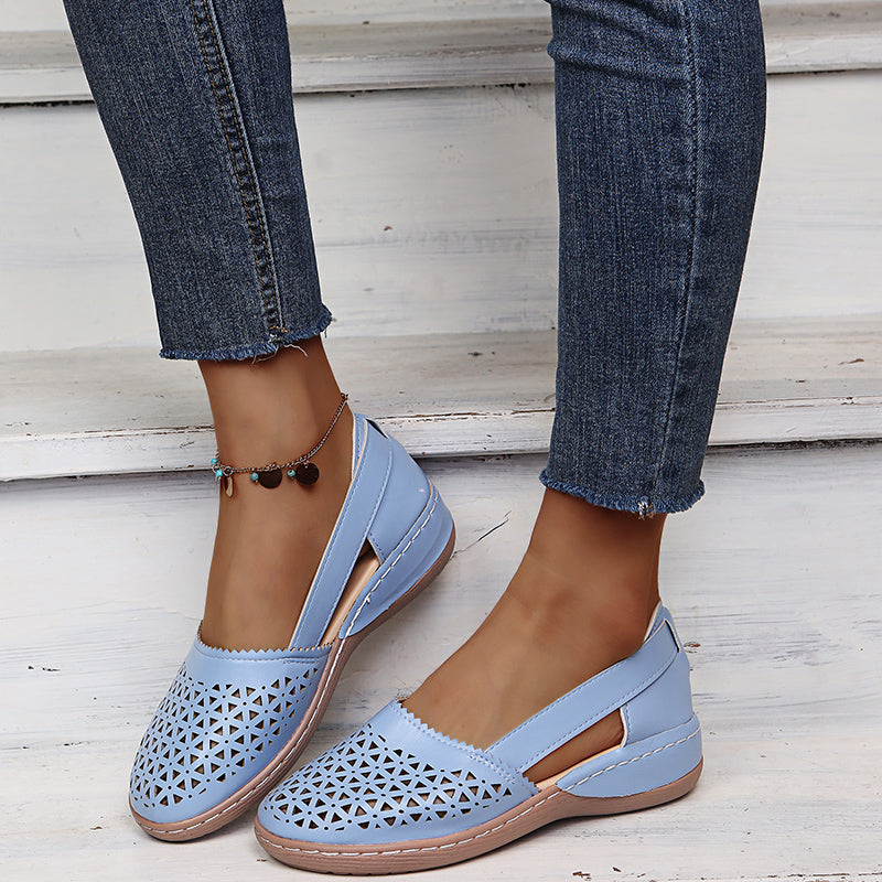 Damen Atmungsaktive Retro Flache Sandalen