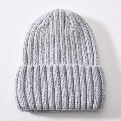 Unisex Strickmütze Gerippt Warm Beige