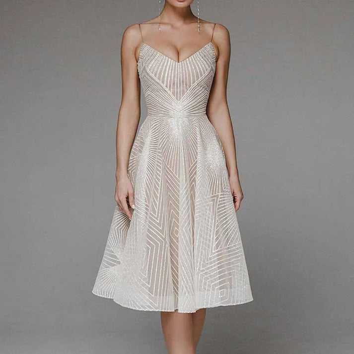 Norvielle Damen Abendkleid Offener Rücken Elegantes Design