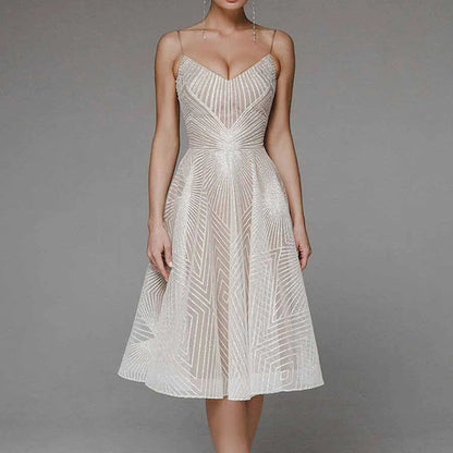 Norvielle Damen Abendkleid Offener Rücken Elegantes Design