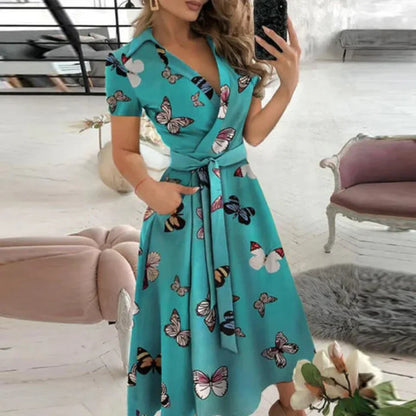 Damen A-Linien-Kleid Elegantes Fließendes Design - Norvielle