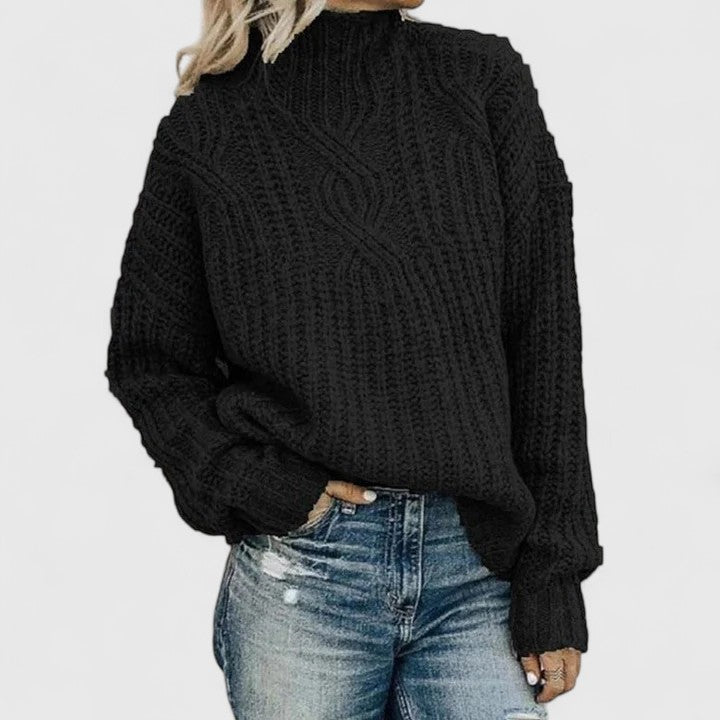 Damen Gerippter Winterpullover Langer Ärmel - Norvielle