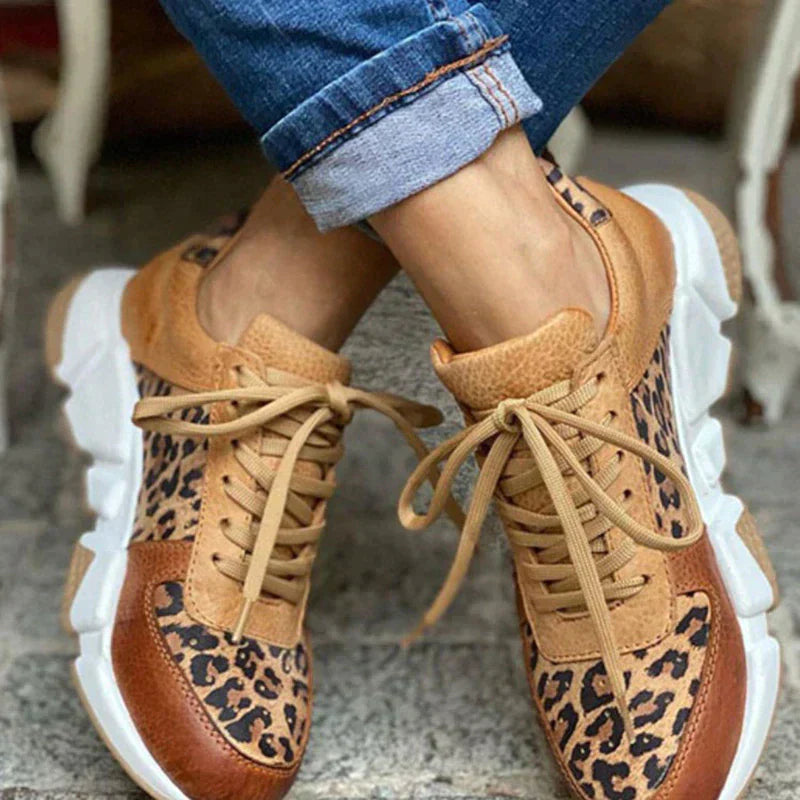Damen Leoparden Sneakers Bequem