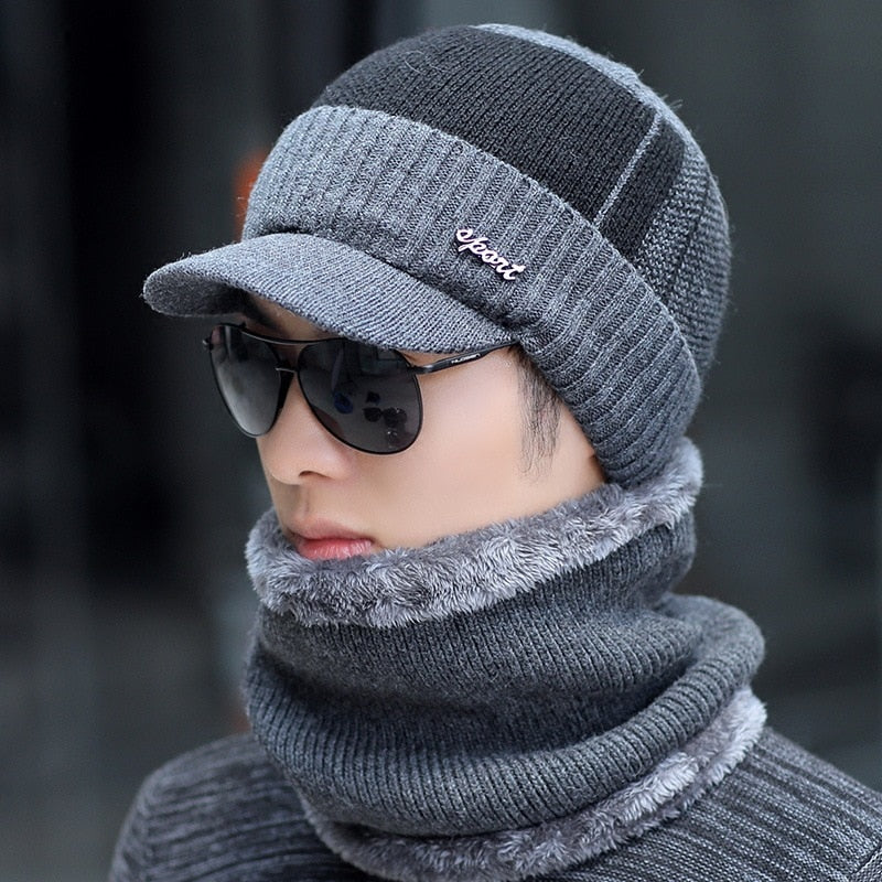 Unisex Wärme Mütze Thermo Strick Schutz