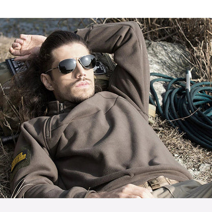 Herren Sweatshirt Reißverschluss Outdoor Komfort Grau