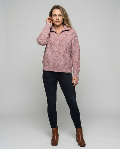 Damen Reißverschluss Pullover - Norvielle