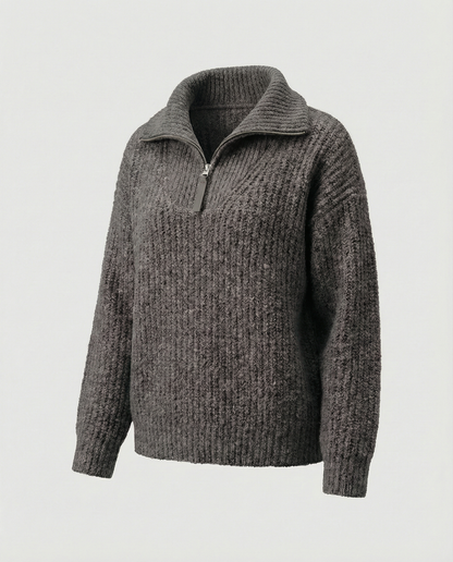 Damen Reißverschluss Pullover