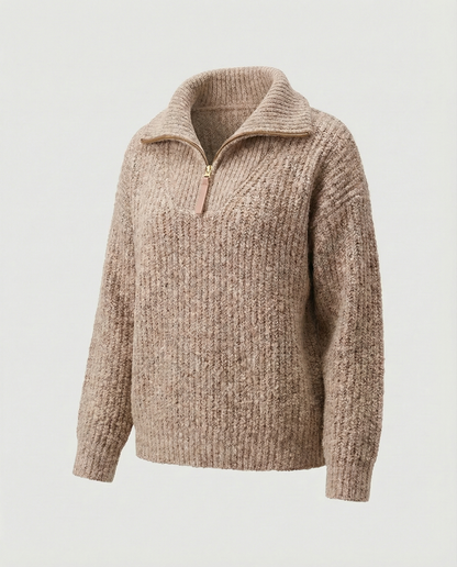 Damen Reißverschluss Pullover