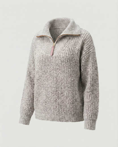Damen Reißverschluss Pullover