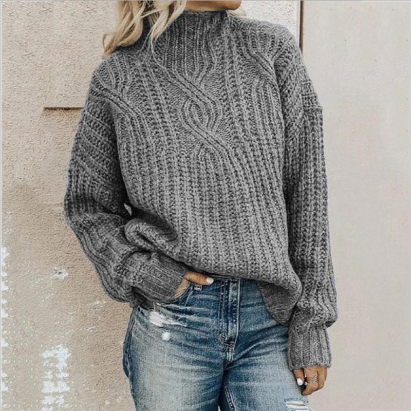 Damen Zopf-Pullover Lockere Passform - Norvielle