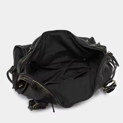 Damen Schultertasche Vintage Look Reißverschluss
