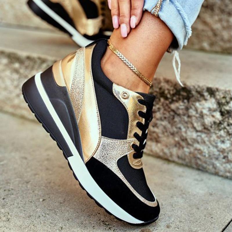 Nelly Damen Plateau Sneaker Keilsohle