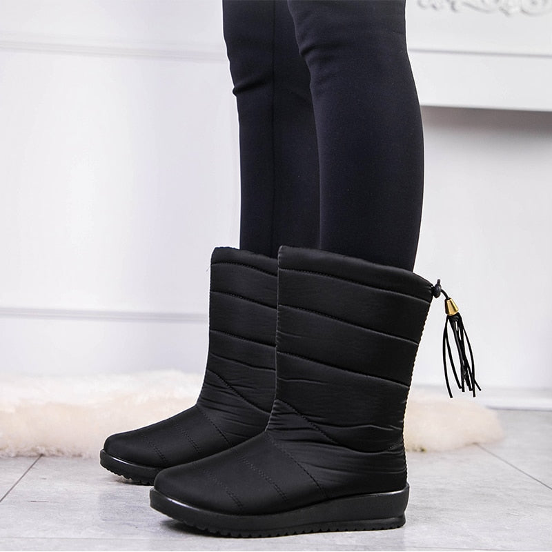 Damen Winterstiefel Gefüttert Warm Rutschfest