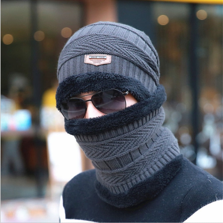 Unisex Wärme Mütze Thermo Strick Schutz