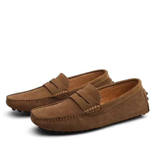 Herren Loafers Flach Leder Schwarz - Eveloria