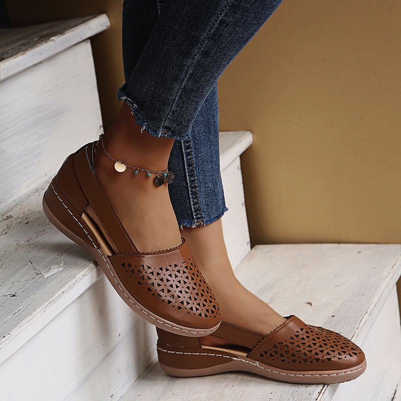 Damen Atmungsaktive Retro Flache Sandalen