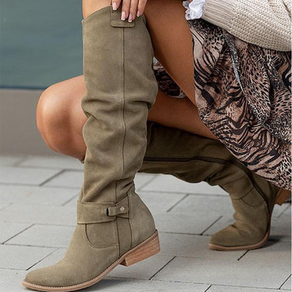 Damenstiefel Wildleder Warm Bequem Winter → Damen Wildlederstiefel