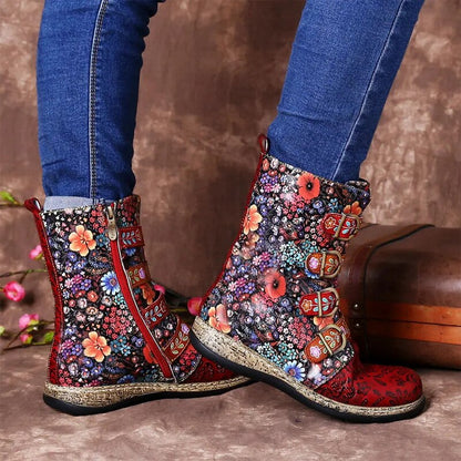 Norvielle Herren Stiefel Grako Leder Retro Metall Schnalle
