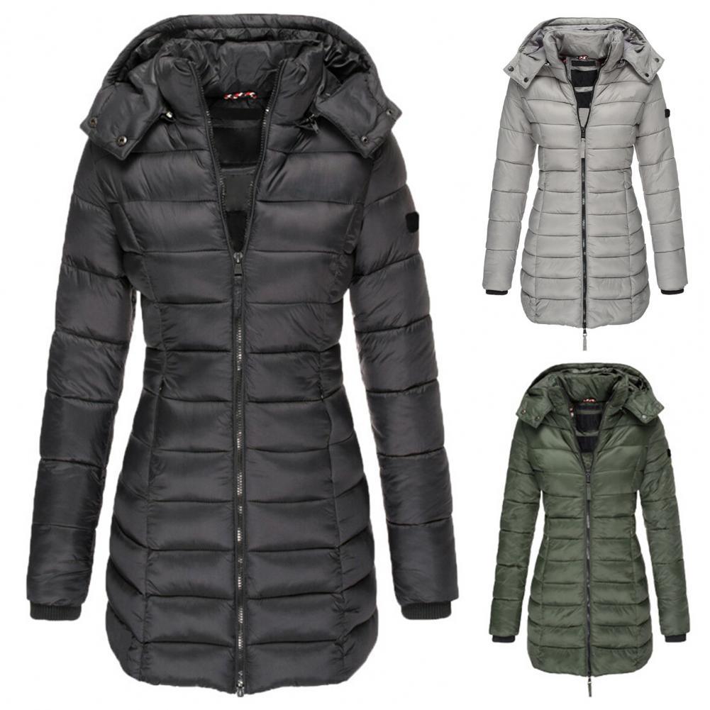 Damen Steppjacke mit Kapuze Wind- und wasserdicht Schwarz - Norvielle
