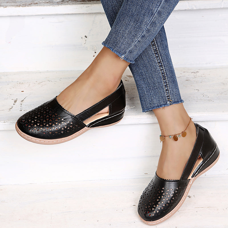 Damen Atmungsaktive Retro Flache Sandalen