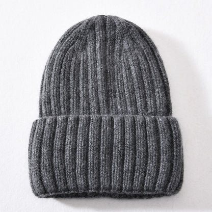 Unisex Strickmütze Gerippt Warm Beige