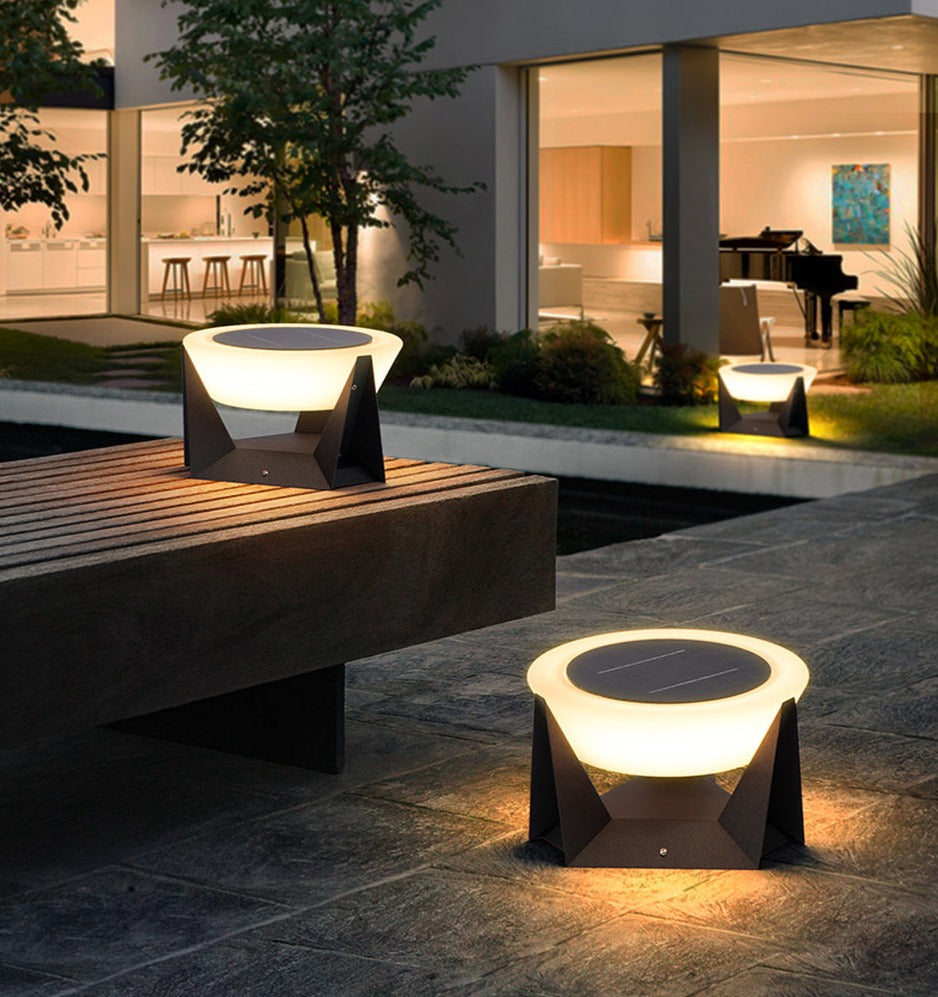 Solar LED Außenlampe Geometrisches Design