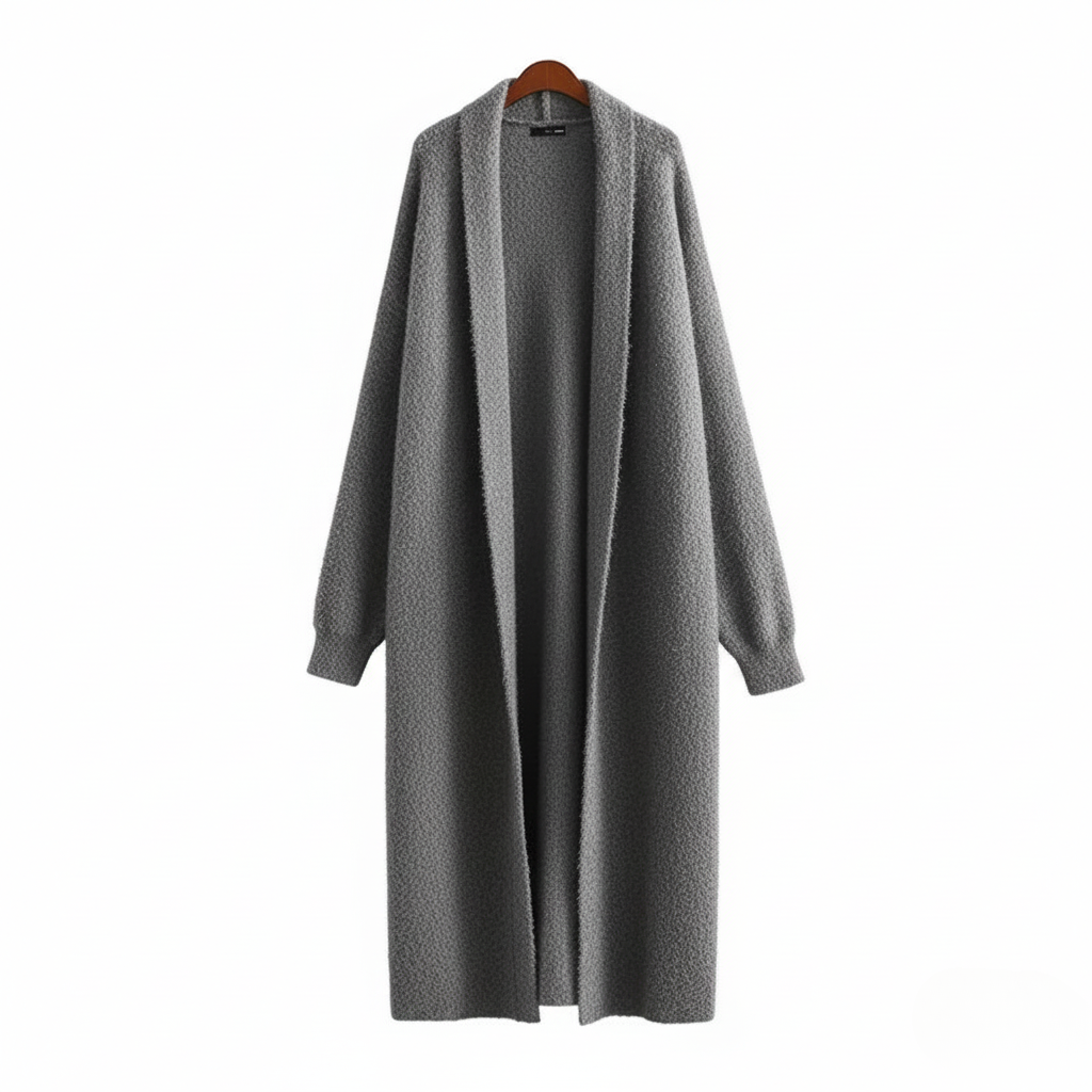 Damen Offener Langer Mantel Stil