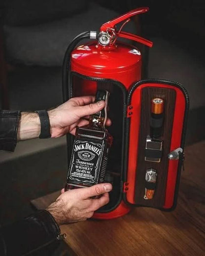 Feuerlöscher Mini-Bar Verstecktes Getränkefach Edelstahl Silber